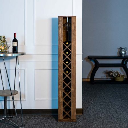 Cabinet pentru vinuri vertical, din lemn de stejar brun, de 160 cm - Cabinet pentru vinuri vertical, din lemn de stejar brun, de 160 cm